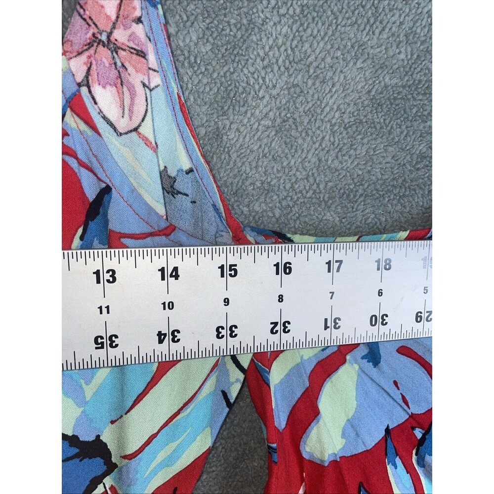 Flying Tomato Jumpsuit Womens Small Red Wide Leg Floral Resort Tropical Casual - Picture 6 of 10